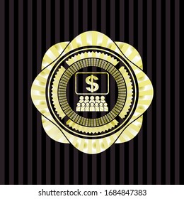 business congress icon inside shiny emblem