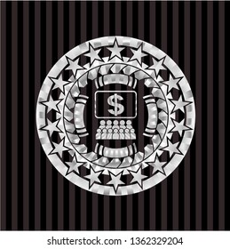 business congress icon inside silver badge