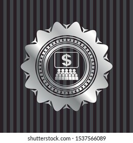business congress icon inside silver badge or emblem