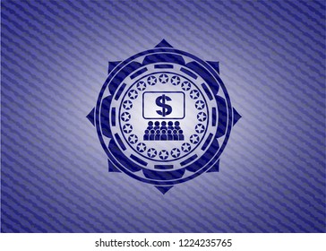 business congress icon with jean texture