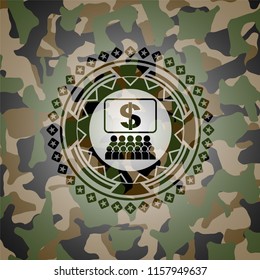 business congress icon on camouflaged texture