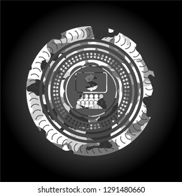 business congress icon on grey camouflaged texture