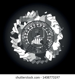 business congress icon on grey camouflage texture