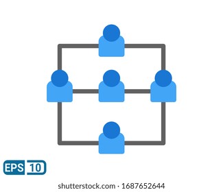 business connection flat style icon vector on white background. Editable color. EPS 10