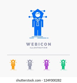 Business, connection, human, network, solution 5 Color Glyph Web Icon Template isolated on white. Vector illustration