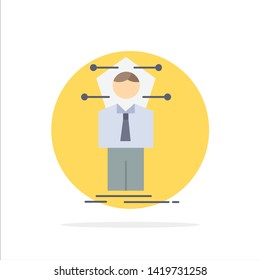 Business, connection, human, network, solution Flat Color Icon Vector