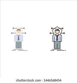 Business, connection, human, network, solution Flat Color Icon Vector