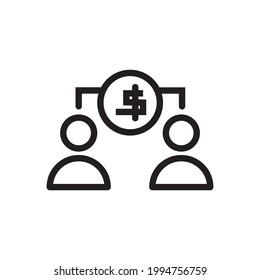 Icono de conexión de negocio o ilustración vectorial de logotipo de símbolo de signo aislado, ilustración vectorial con contorno negro de alta calidad.
