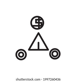 Icono de conexión de negocio o ilustración vectorial de logotipo de símbolo de signo aislado, ilustración vectorial con contorno negro de alta calidad.