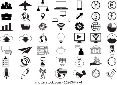 Business connection icon set, thin line icon, team connection, start up building 