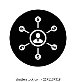Business, connection, network icon. Rounded vector graphics.