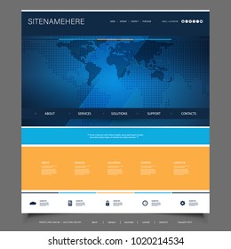 Business, Connection, Network - Website Template Design 