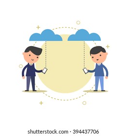 business connection on cloud.
