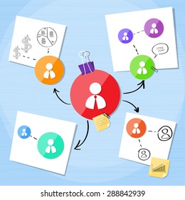 Business Connection Person Icon Team Creative Project Infographic Vector Illustration