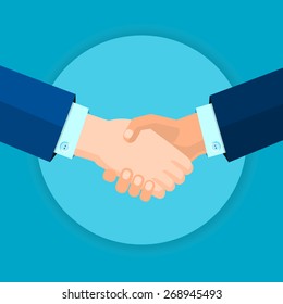 business connection and relations. Handshake, business icons in flat, business, apps banner, iPhone illustration 