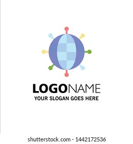 Business, Connections, Global, Modern Business Logo Template. Flat Color