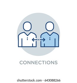 Business Connections Vector Icon Flat Style