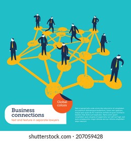 Business Connections. Vector Illustration Eps10 File. Global Colors. Text And Texture In Separate Layers. 