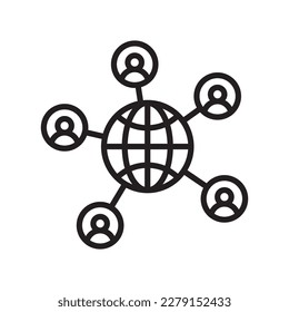 Ilustración de diseño de iconos rellenada por vector de conectividad empresarial. Símbolo de desarrollo y marketing SEO sobre el fondo blanco del archivo EPS 10