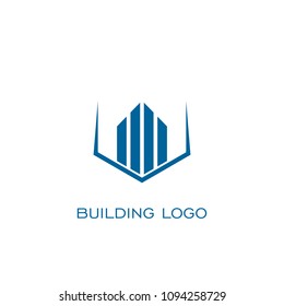 Business construction logo. building logo design, hexagon concept flat design.
