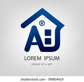 Business Construction logo A concept design ,Home logo, Simple Geometric House Real Estate Architecture Construction Logo Vector Icon