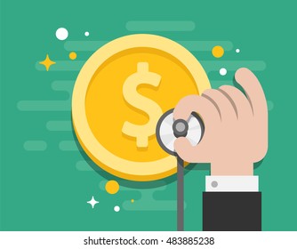 Business Consult Money Check Up Illustrator Vector