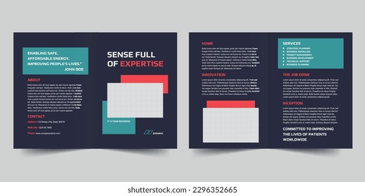 Business Consultant bifold brochure template. A clean, modern, and high-quality design bifold brochure vector design. Editable and customize template brochure