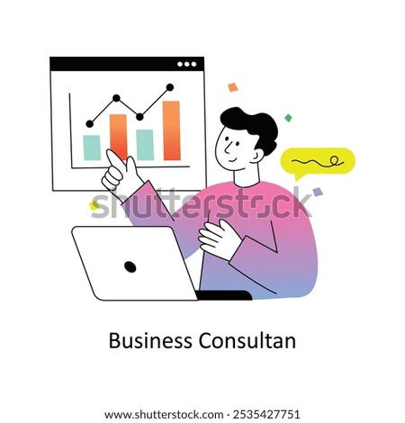 Business Consultant Gradient Flat Style Design Vector illustration. Stock illsutration. 