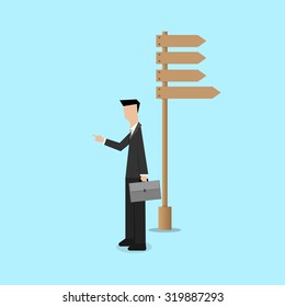 business consultant guide the new way to go making decision concept