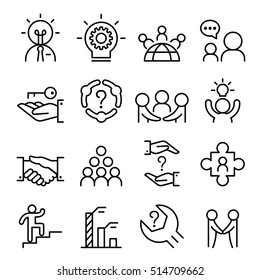 Business Consultant Icon Set Thin Line Stock Vector (Royalty Free ...