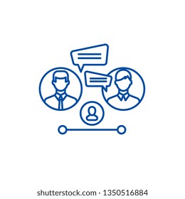 Business consultation line icon concept. Business consultation flat  vector symbol, sign, outline illustration.