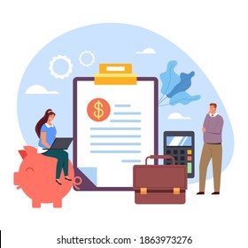 Business consultation start up conference presentation finance development management bookkeeping accounting concept. Vector flat cartoon graphic design illustration