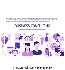 Business consulting concept with icons. Vector background.