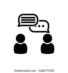 Business consulting icon in transparent style. Two people with table vector illustration on isolated background. Restaurant dialog business concept