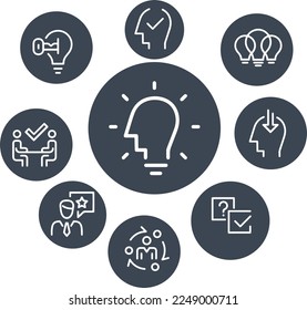 Business Consulting Icons Set vector design