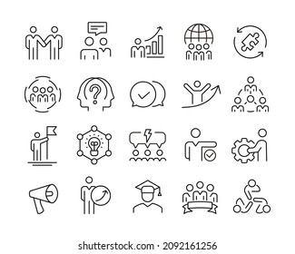 Business Consulting Icons - Vector Line Icons. Editable Stroke. Vector Graphic