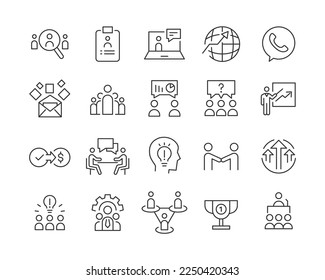 Business Consulting Icons - Vector Line. Editable Stroke.