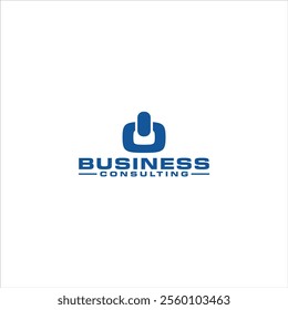 Business Consulting logo in blue and white background