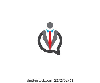 Business Consulting Logo Concept icon sign symbol Element Design. People, Human, Boss, Marketing, Business, Suit, Consultation, Finance, Corporate, Consultant Logotype. Vector illustration template