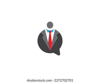 Business Consulting Logo Concept sign icon symbol Element Design. People, Human, Boss, Marketing, Business, Suit, Consultation, Finance, Corporate, Consultant Logotype. Vector illustration template