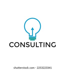 Unternehmensberatung Logo-Idee, Vektorvorlage, Wachstumsdiagramm mit Lichtkonzept
