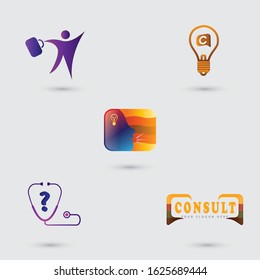 Business and consulting logo set, logo bundle, communication,  vector template