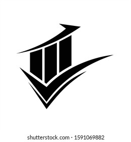 Business consulting logo template. growth graph vector design. Consult logotype