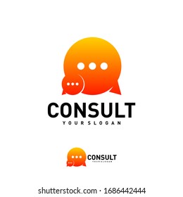 Business consulting logo template. Speech bubble vector design. Consult logotype
