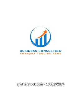 Business consulting logo template. vector growth chart design. Consult the type of logo - Vector
