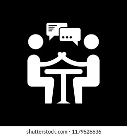 Business consulting and business management glyph icon white