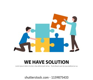 business consulting and solution concept. vector illustration