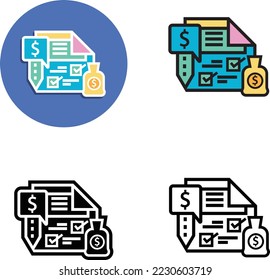 Business and consulting statement or document icon design