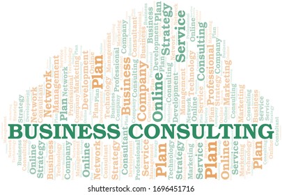Business Consulting Typografie Vektorillustration Wort Cloud.