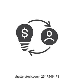 Vektorsymbol "Business to Consumer". gefülltes Flachschild für mobiles Konzept und Webdesign. B2C-Symbol. Verkaufssymbol, Logo-Illustration. Vektorgrafiken